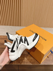 LV ARCHLIGHT SNEAKER IN WHITE MIX BLACK EMBOSSED CALFSKIN