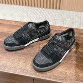 FENDI MATCH TRAINER IN BLACK CALFSKIN AND HIGH-DENSIITY FABRIC