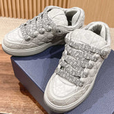 BY ERL B9S SKATER SNEAKER IN PALE GRAY CANNAGE LAMBSKIN