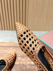 LP POINTED-TOE BALLET FLATS 25S IN LIGHT BROWN LAMBSKIN