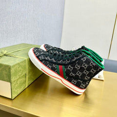 GG TENNIS 1977 HIGH-TOP TRAINER BLACK CANVAS