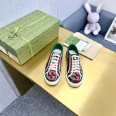 GG TENNIS 1977 TRAINER RED AND DARK GREEN CANVAS