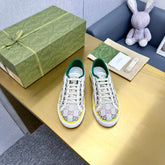 GG TENNIS 1977 TRAINER LIGHT GRAY CANVAS WITH YELLOW TRIM