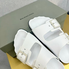 BIRKENSTOCK SLIPPERS IN WHITE CALFSKIN