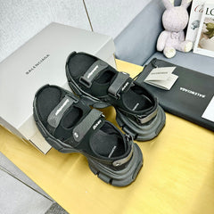 3XL SPORTY SANDALS IN BLACK POLYURETHANE, POLYESTER AND TPU