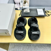 3XL SPORTY SANDALS IN BLACK POLYURETHANE, POLYESTER AND TPU