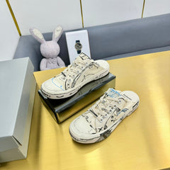 SKETCH SNEAKER MULES IN BEIGE CANVAS