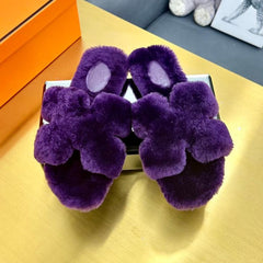 0RAN SHEARLING SANDALS PLUM PURPLE