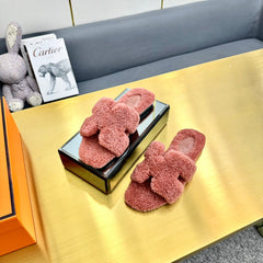 0RAN SHEARLING SANDALS PUNCH PINK