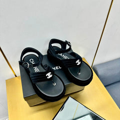 GROSGRAIN SANDAL IN BLACK VELVET