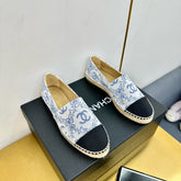 CC ESPADRILLES PLATFORM IN BLUE MIX BLACK FABRIC