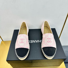 CC ESPADRILLES PLATFORM IN LIGHT PINK MIX BLACK FABRIC