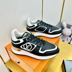 NEO RUN AWAY SNEAKER IN BLACK MIX WHITE CALFSKIN