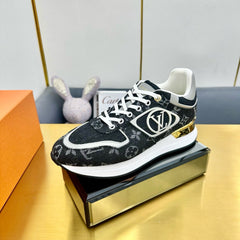 NEO RUN AWAY SNEAKER IN BLACK MONOGRAM DENIM FABRIC