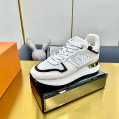 NEO RUN AWAY SNEAKER IN WHITE MIX CHOCOLATE BROWN CALFSKIN