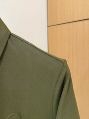 LV POLO SHIRT IN ARMY GREEN MESH BEADED COTTON FABRIC 238855