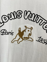 LV T-SHIRT IN WHITE COTTON LOGO PRINT 238865