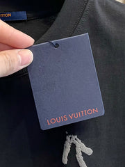 LV T-SHIRT IN BLACK PURE COTTON LOGO PRINT 238774
