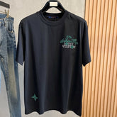 LV T-SHIRT IN BLACK EMBROIDERED LOGO PURE COTTON 238776