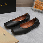 ALAIA BALLET FLATS IN BLACK SMOOTH CALFSKIN