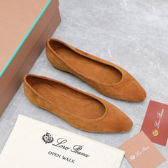 CLASSIC BALLET SHOES IN BRONZE BROWN SUEDE