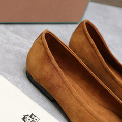 CLASSIC BALLET SHOES IN BRONZE BROWN SUEDE