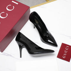 GG CLASSIC HIGH HEEL 105 IN BLACK LAMBSKIN