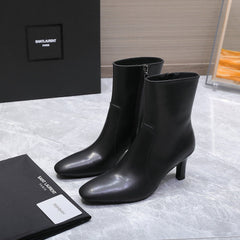 YSL 25S ANKLE BOOTS 70 MM IN BLACK LAMBSKIN