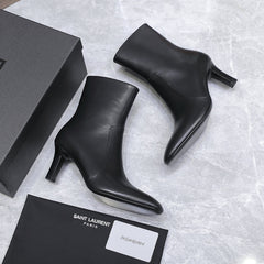 YSL 25S ANKLE BOOTS 70 MM IN BLACK LAMBSKIN