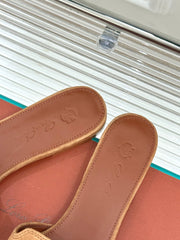 FLAT SANDALS IN BROWN SUEDE AND LAMBSKIN