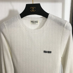 MIUMIU FITTED RIBBED KNIT TOP STYLE 285