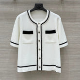 CC Short sleeve cardigan White