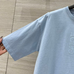 Loewe 25 Cropped Anagram T-Shirt Blue Cotton