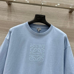 Loewe 25 Cropped Anagram T-Shirt Blue Cotton