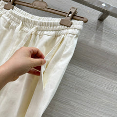 Loewe 25 Denim Wide-leg Cropped Pants White Cotton