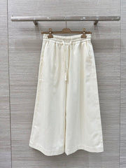 Loewe 25 Denim Wide-leg Cropped Pants White Cotton