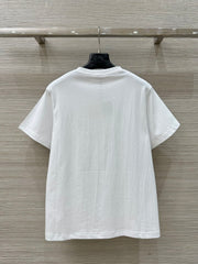 Loewe Floral Embroidered Short-sleeved T-shirt White Cotton