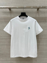 Loewe Floral Embroidered Short-sleeved T-shirt White Cotton