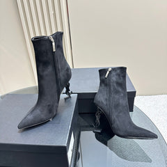 SL OPYUM HEELED BOOT BLACK SUEDE