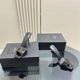 SL BABYLONE SLIDE PUMPS 115 BLACK POLISHED CALFSKIN