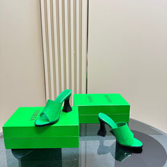 HIGH MULE 95 MM IN EMERALD GREEN CALFSKIN