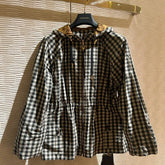 Lv Check Hooded Milky White Parka 224845