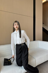 LOEWE BLACK GATHERED-WAIST PANTS