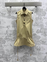 Gucci 25 Polo Shift Dress Cookies And Cream Polyester 231769