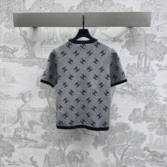 CHANEL GREY SHORT-SLEEVE TOP 263677