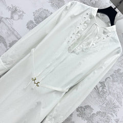 GUCCI 25S EMBROIDERED SHIRT DRESS WITH BELT 264644