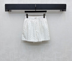 LV WHITE STRETCH SHORTS 263748