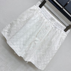 LV WHITE STRETCH SHORTS 263748