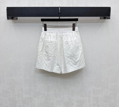 LV WHITE STRETCH SHORTS 263748