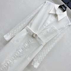 LV WHITE SHIRT DRESS WITH BELT 263740